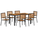 Have Spisebordssæt 7 pcs Sort og Brunt polyrattan