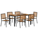 Have Spisebordssæt 7 pcs Sort og Brunt polyrattan