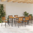 Have Spisebordssæt 7 pcs Sort og Brunt polyrattan
