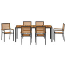 Have Spisebordssæt 7 pcs Sort og Brunt polyrattan