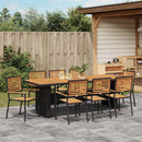 Have Spisebordssæt 9 pcs Sort og Brunt polyrattan