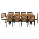 Have Spisebordssæt 11 pcs Sort og Brunt polyrattan