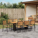 Have Spisebordssæt 9 pcs Sort og Brunt polyrattan