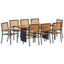 Have Spisebordssæt 9 pcs Sort og Brunt polyrattan