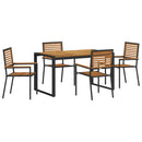 Have Spisebordssæt 5 pcs Sort og Brunt polyrattan