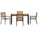 Have Spisebordssæt 5 pcs Sort og Brunt polyrattan