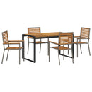 Have Spisebordssæt 5 pcs Grå og Brun polyrattan