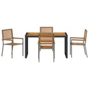 Have Spisebordssæt 5 pcs Grå og Brun polyrattan
