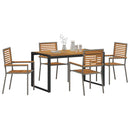 Have Spisebordssæt 5 pcs Grå og Brun polyrattan