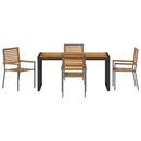 Have Spisebordssæt 5 pcs Grå og Brun polyrattan