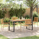Have Spisebordssæt 5 pcs Beige og Brun polyrattan
