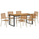 Have Spisebordssæt 7 pcs Beige og Brun polyrattan