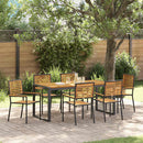 Have Spisebordssæt 7 pcs Sort og Brunt polyrattan