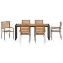 Have Spisebordssæt 7 pcs Grå og Brun polyrattan