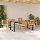 Have Spisebordssæt 7 pcs Beige og Brun polyrattan