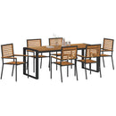 Have Spisebordssæt 7 pcs Sort og Brunt polyrattan