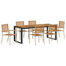 Have Spisebordssæt 7 pcs Beige og Brun polyrattan