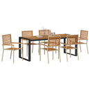 Have Spisebordssæt 7 pcs Beige og Brun polyrattan