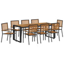 Have Spisebordssæt 9 pcs Sort og Brunt polyrattan