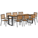 Have Spisebordssæt 9 pcs Sort og Brunt polyrattan