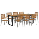 Have Spisebordssæt 9 pcs Grå og Brun polyrattan