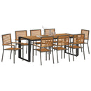 Have Spisebordssæt 9 pcs Grå og Brun polyrattan