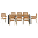 Have Spisebordssæt 9 pcs Beige og Brun polyrattan
