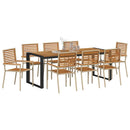 Have Spisebordssæt 9 pcs Beige og Brun polyrattan