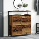 Sko skab med dør Gammelt træ 100 x 34 x 112 cm Konstrueret træ