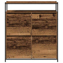 Sko skab med dør Gammelt træ 100 x 34 x 112 cm Konstrueret træ