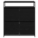 Sko skab med hylde Sort eg 100 x 34 x 112 cm Konstrueret træ