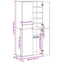 Highboard 80 x 39 x 178 cm Konstrueret træ Gammelt træ