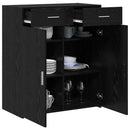 Opbevaringsskab Sort eg 80 x 42.5 x 93.5 cm Konstrueret træ