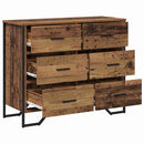 Skuffeskab 6-Skuffe Gammelt træ 91 x 35,5 x 74,5 cm