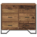 Skuffeskab 6-Skuffe Gammelt træ 91 x 35,5 x 74,5 cm