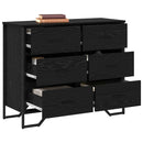 Skuffeskab 6-Skuffe Sort eg 91 x 35,5 x 74,5 cm