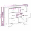 Skuffeskab 6-Skuffe Sort eg 91 x 35,5 x 74,5 cm