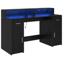 Bord med skuffe Sort eg 140 x 55 x 91 cm Konstrueret træ