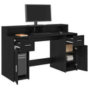 Bord med skuffe Sort eg 140 x 55 x 91 cm Konstrueret træ