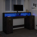 Bord med skuffe Sort eg 160 x 55 x 91 cm Konstrueret træ