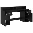 Bord med skuffe Sort eg 160 x 55 x 91 cm Konstrueret træ