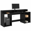 Bord med skuffe Sort eg 200 x 55 x 91 cm Konstrueret træ