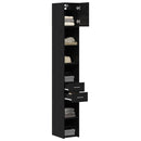 Opbevaringsskab med skuffe 2 pcs Sort eg 30 x 42,5 x 225 cm