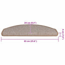 trappemåtter 30 stk. 65 x 24 x 4 cm lysebrune halvrunde store