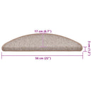 trappemåtter 20 stk. 56x17x3 cm lysebrune halvrunde
