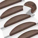 trappemåtter 20 stk. 56x17x3 cm kaffebrune halvrund