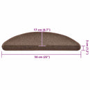 trappemåtter 20 stk. 56x17x3 cm kaffebrune halvrund