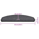 trappemåtter 20 stk. 65x24x4 cm antracit halvrund store