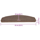 trappemåtter 20 stk. 65 x 24 x 4 cm kaffebrune halvrund store