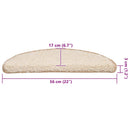 trappemåtter 30 stk. 56x17x3 cm cremefarvede halvrund